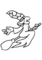 A coloring page of witches